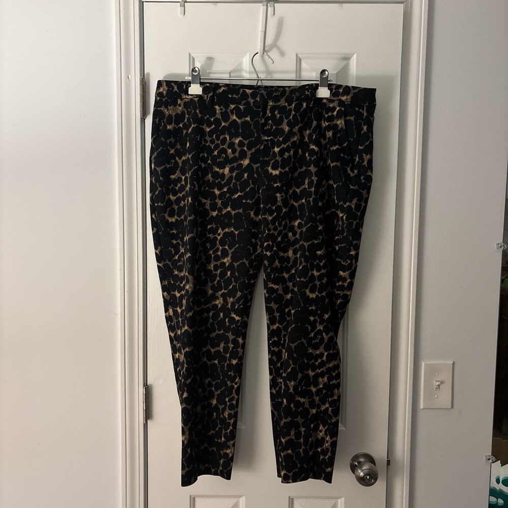 Old Navy Animal Print Trousers in Black and Tan